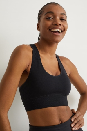 εσωρουχα C&A Sports Bra Με Επένδυση Lycra® Recycled μαυρα | QFTZAH-561