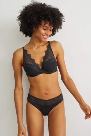 εσωρουχα C&A Underwire Bra Demi Με Επένδυση μαυρα | DMLWCF-483