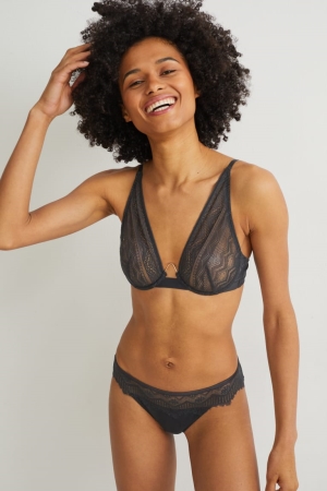 εσωρουχα C&A Underwire Bra μαυρα | ABNKLT-730