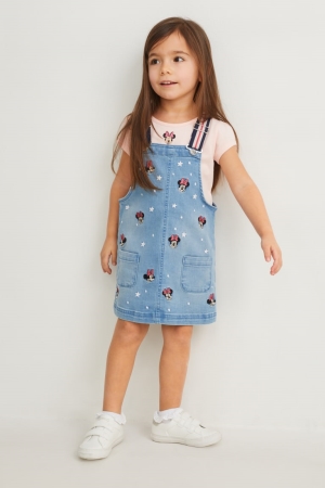 μπλουζακια C&A Minnie Mouse Set Sleeve And Pinafore 2 Piece μπλε ανοιχτο μπλε | DISEGA-529