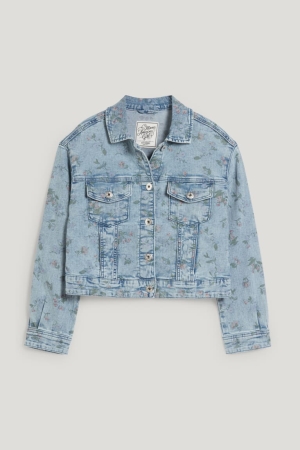 μπουφαν C&A Denim Floral μπλε ανοιχτο μπλε | SQWCHY-859