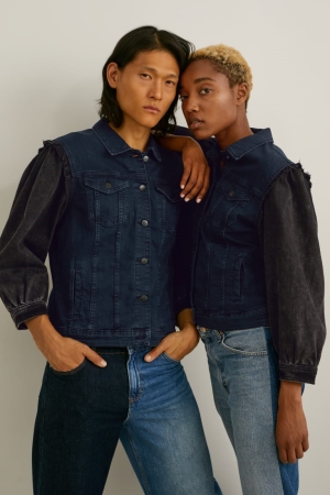 μπουφαν C&A E.L.V. Denim Denim Genderneutral Recycled μπλε σκούρο μπλε | APLXCK-809