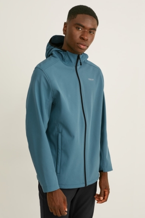 μπουφαν C&A Softshell With Hood Petrol | EUTIAG-371