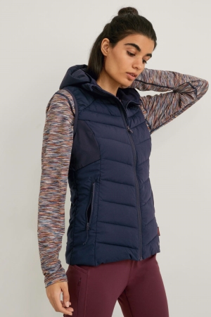 μπουφαν C&A Καπιτονέ Gilet With Hood Thermolite® Ecomade σκούρο μπλε | GHYRIE-631