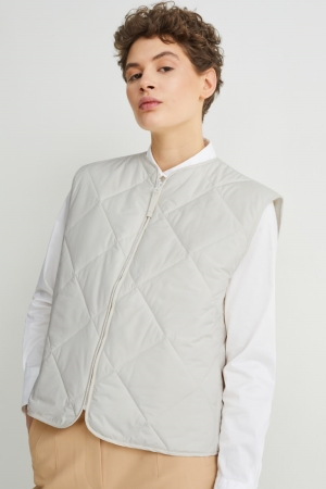 μπουφαν C&A Καπιτονέ Gilet With Recycled Polyester ασπρα | CNTRPQ-567