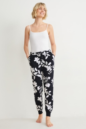 νυχτικά C&A Pyjama Bottoms Floral σκούρο μπλε | JUTGHR-850