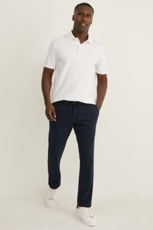 παντελόνι C&A Chinos Tapered Fit Flex Lycra® Recycled σκούρο μπλε | MBGADW-639