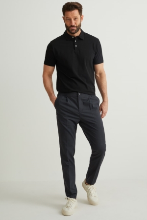 παντελόνι C&A Chinos Tapered Fit Flex σκούρο γκρι | XBLDIV-623