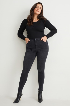 τζιν παντελονι C&A Curvy High waist Κοκαλιάρης Fit Lycra® Recycled μαυρα | BLOWYI-652