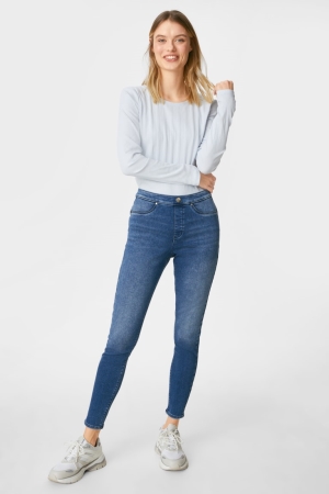 τζιν παντελονι C&A Jegging Thermal Jeggings Push-up Effect μπλε | HYICOU-619