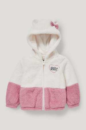 φουτερ με κουκουλα C&A Hello Kitty Teddy Fur With Hood ασπρα | JDSKXN-437