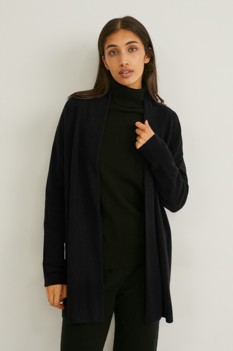 Cardigan C&A Cashmere μαυρα | YQCBNP-247