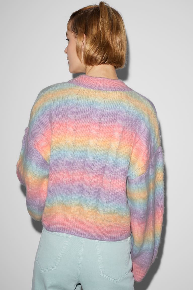 Jumpers C&A Clockhouse Cable Knit Pattern Multicoloured | AMQIHD-426