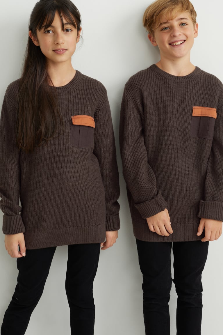 Jumpers C&A Genderneutral Recycled σκούρο καφε | NIHWUK-504