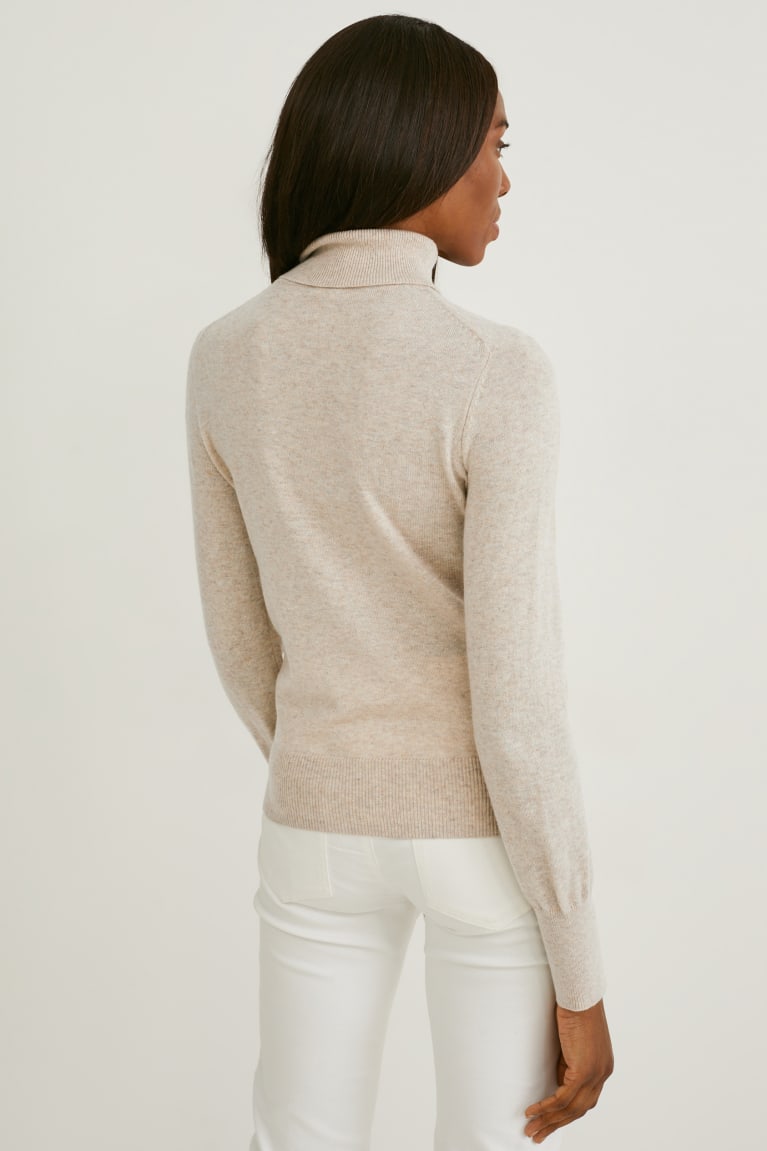 Jumpers C&A Polo Neck Recycled Μπεζ | GLTMWC-840