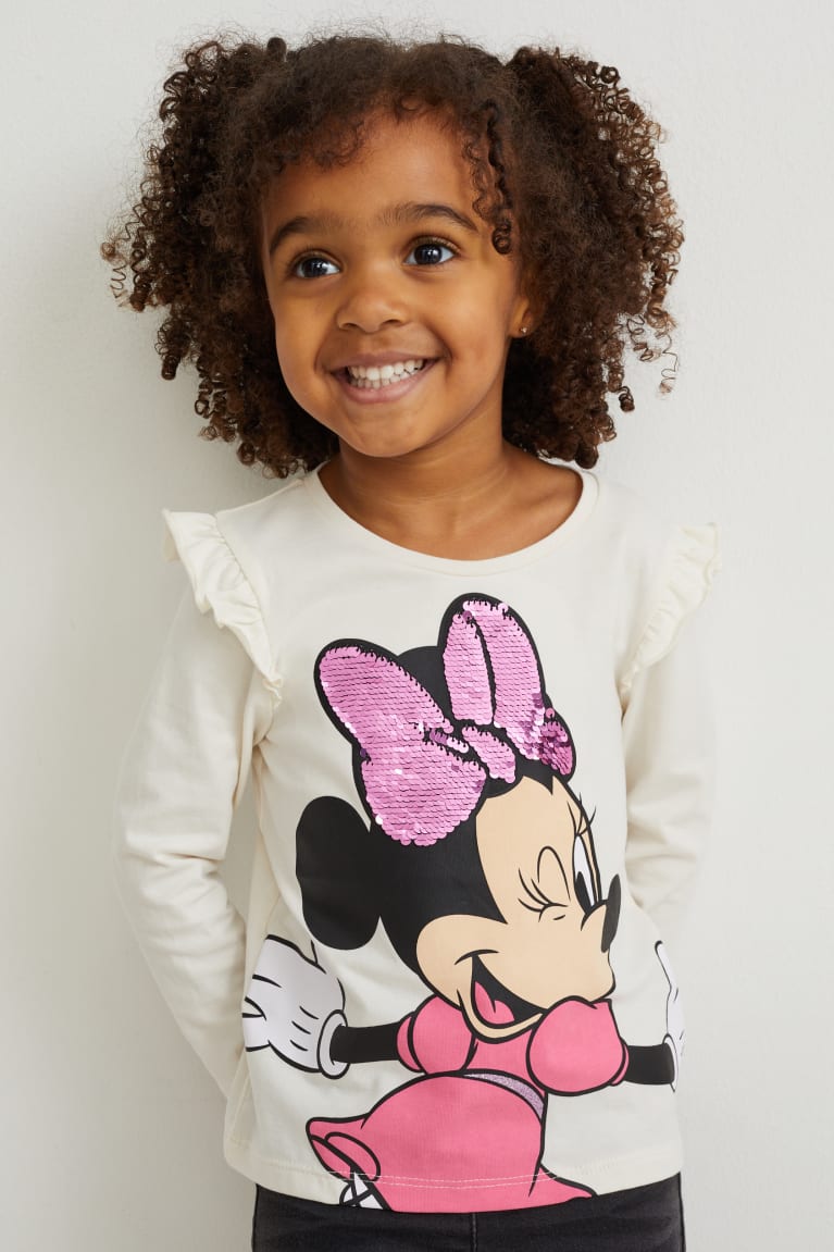 Αριστος C&A Minnie Mouse Long Sleeve Shiny ασπρα | ZAWTFC-275