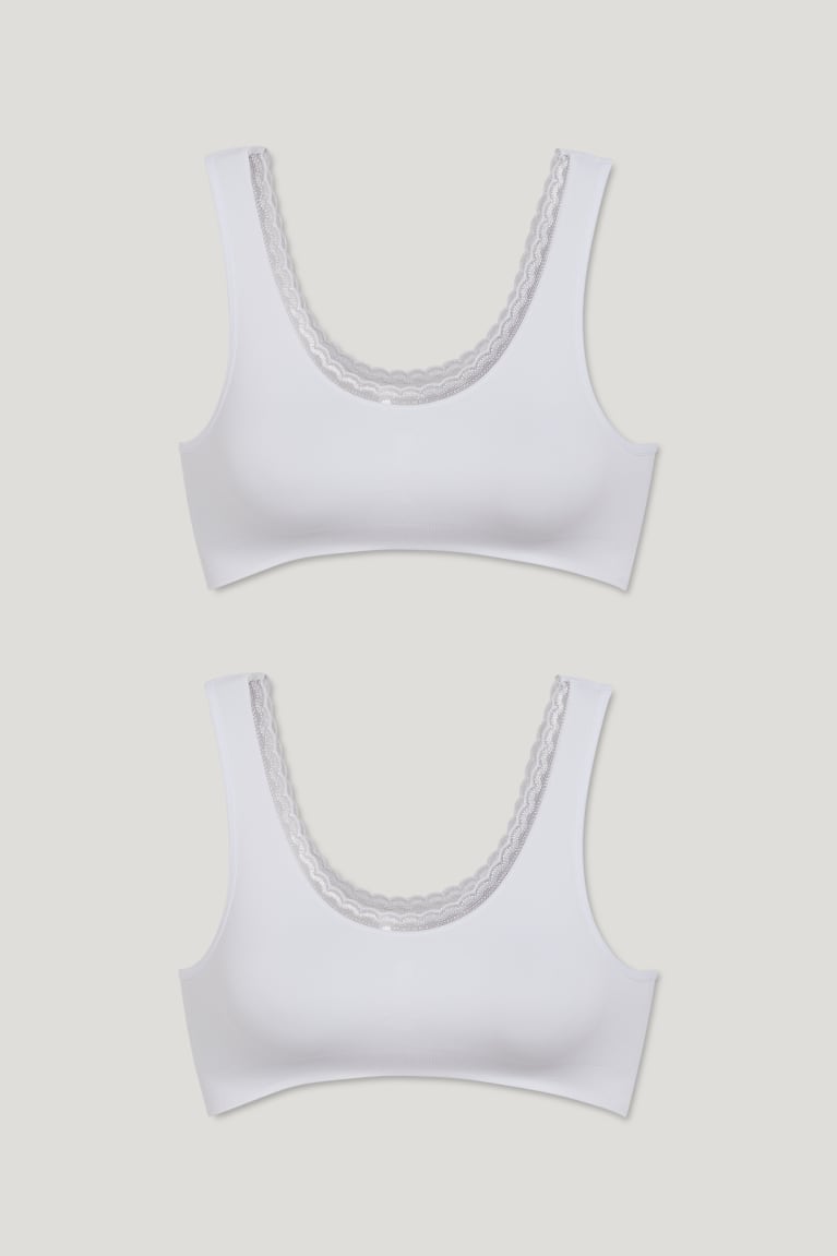 εσωρουχα C&A Multipack Of 2 Bralette Lycra® ασπρα | HAZMNY-268