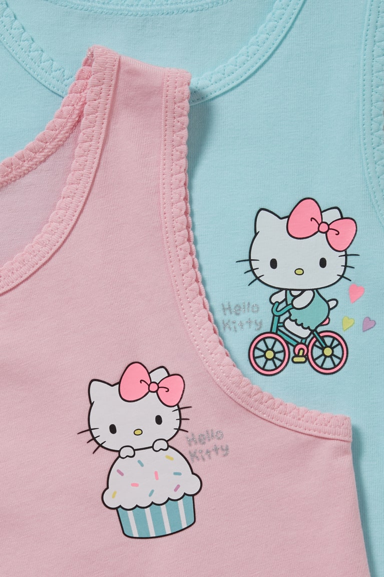 εσωρουχα C&A Multipack Of 2 Hello Kitty Vest Organic βαμβακερα ανοιχτο τυρκουάζ | JBCTDW-843