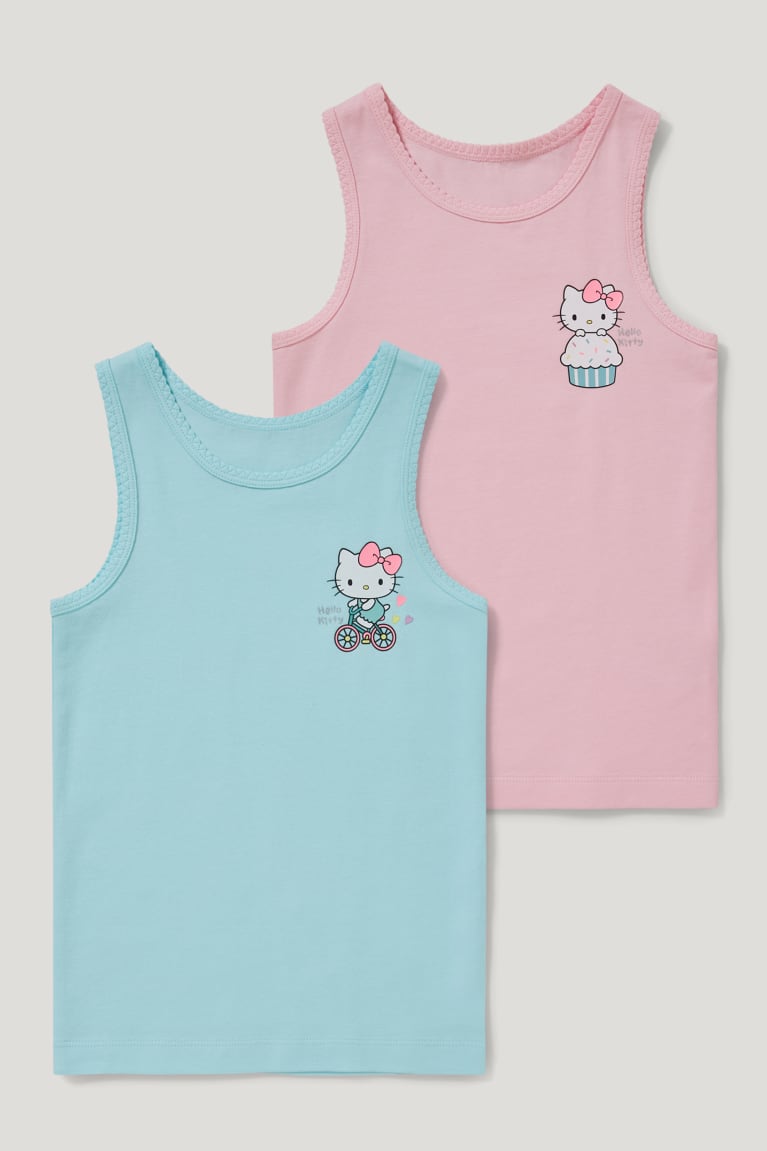 εσωρουχα C&A Multipack Of 2 Hello Kitty Vest Organic βαμβακερα ανοιχτο τυρκουάζ | JBCTDW-843