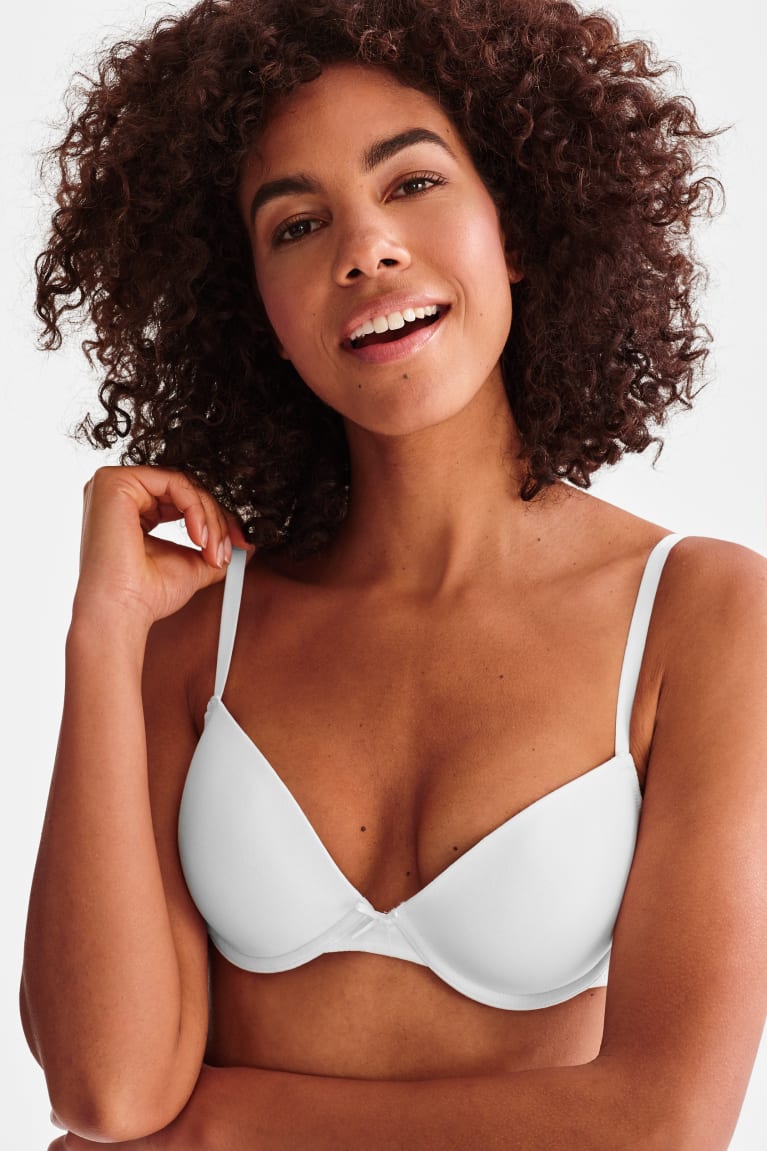 εσωρουχα C&A Multipack Of 2 Underwire Bra Demi Organic βαμβακερα μαυρα ασπρα | KXYGMJ-140