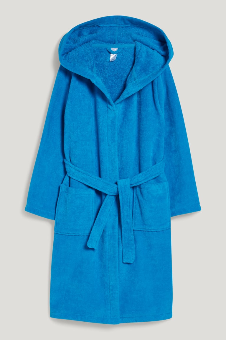 εσωρουχα C&A Terry Cloth Bathrobe With Hood Organic βαμβακερα Petrol | XQPLWC-452