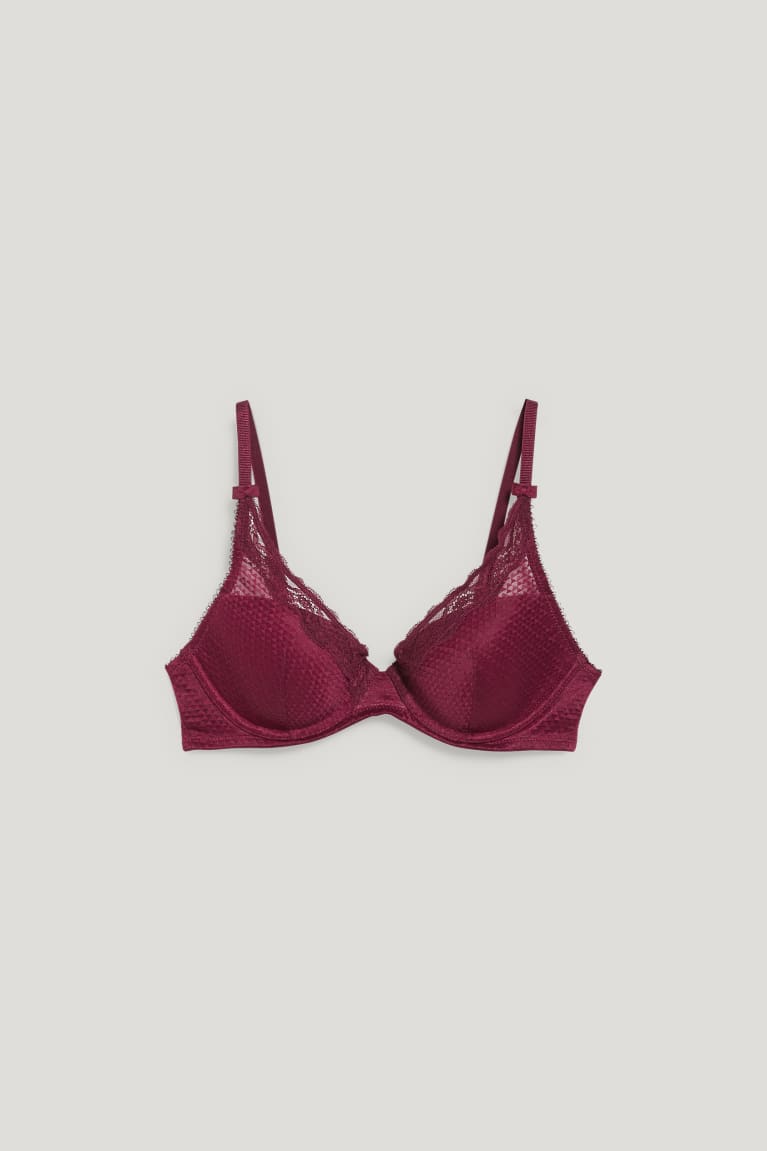 εσωρουχα C&A Underwire Bra Demi Με Επένδυση μπορντο | CZHYLS-208