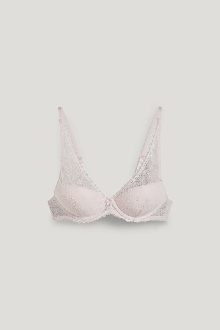 εσωρουχα C&A Underwire Bra Demi Με Επένδυση Lycra® ροζ | PNCJWV-541