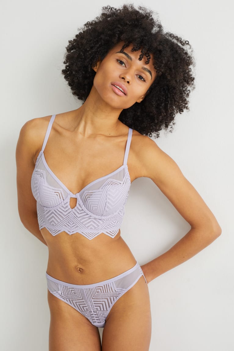 εσωρουχα C&A Underwire Bra Demi Με Επένδυση ανοιχτο μωβ | XYFMHO-685