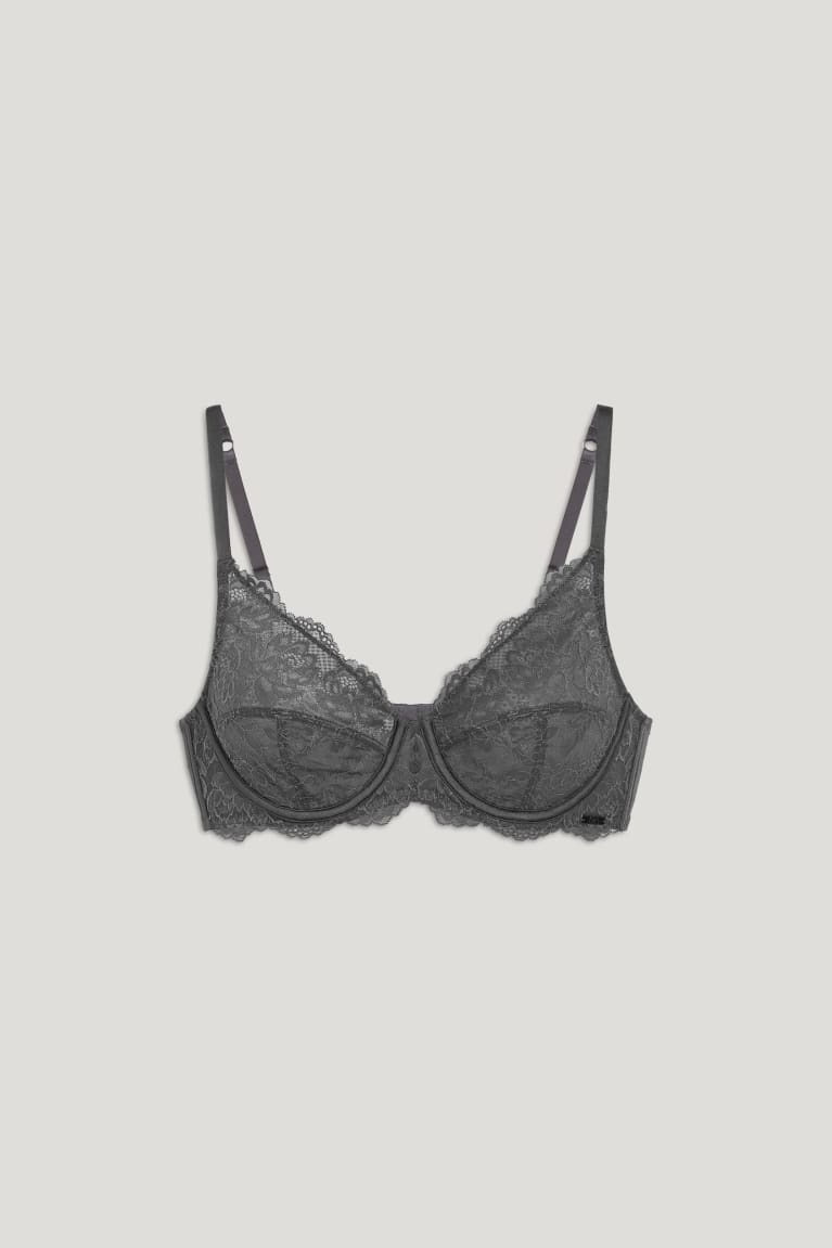 εσωρουχα C&A Underwire Bra σκούρο γκρι | OMZWSA-356