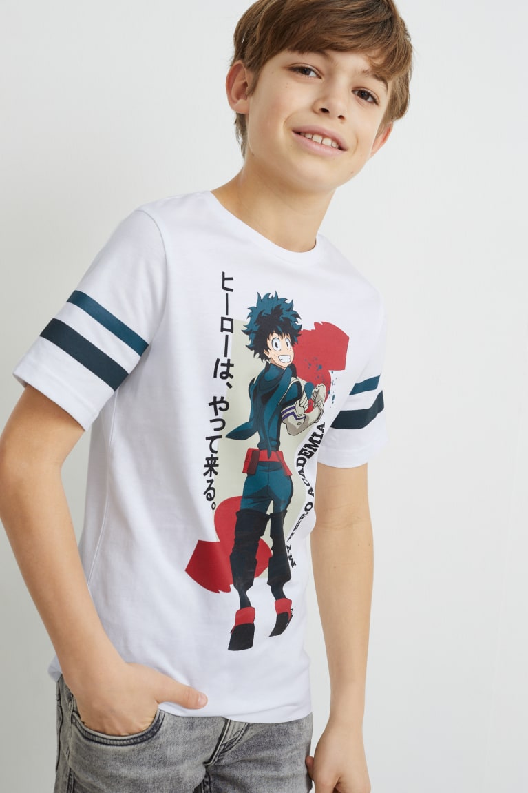 μπλουζακια C&A My Hero Academia Sleeve ασπρα | INWHJQ-971