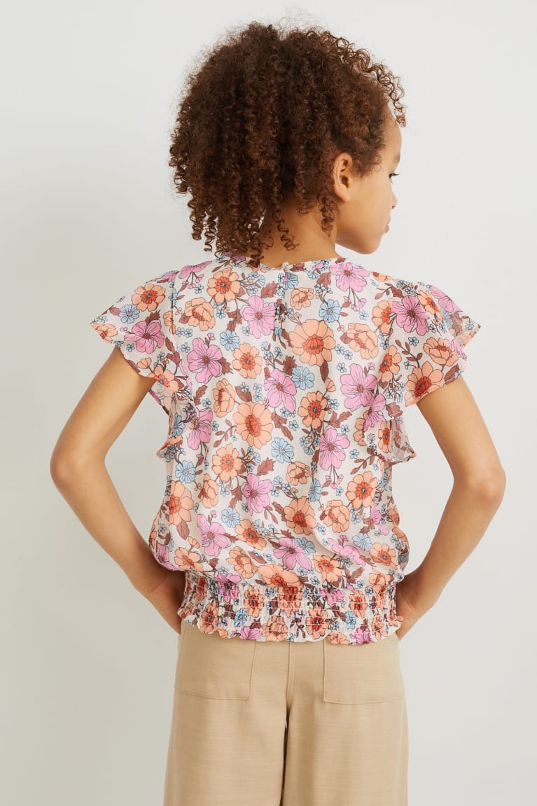 μπλούζα C&A Chiffon Floral Multicoloured | KBDPRA-298