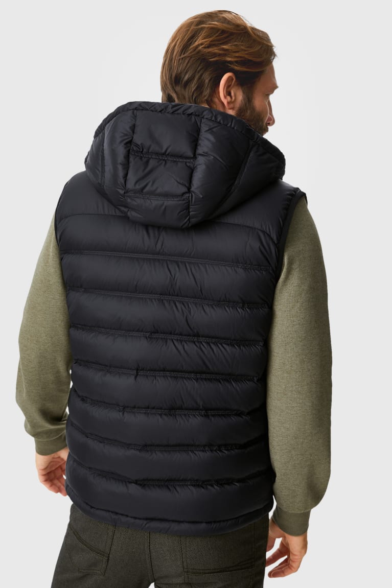 μπουφαν C&A Down Gilet With Hood Rds-certified μαυρα | LRCPMY-912