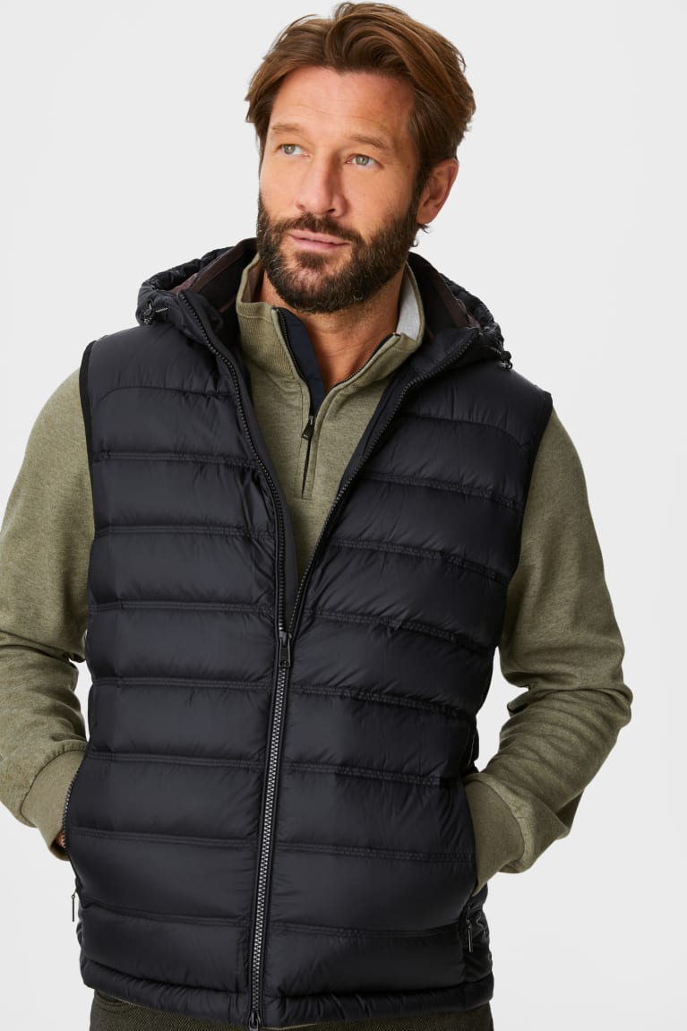 μπουφαν C&A Down Gilet With Hood Rds-certified μαυρα | LRCPMY-912