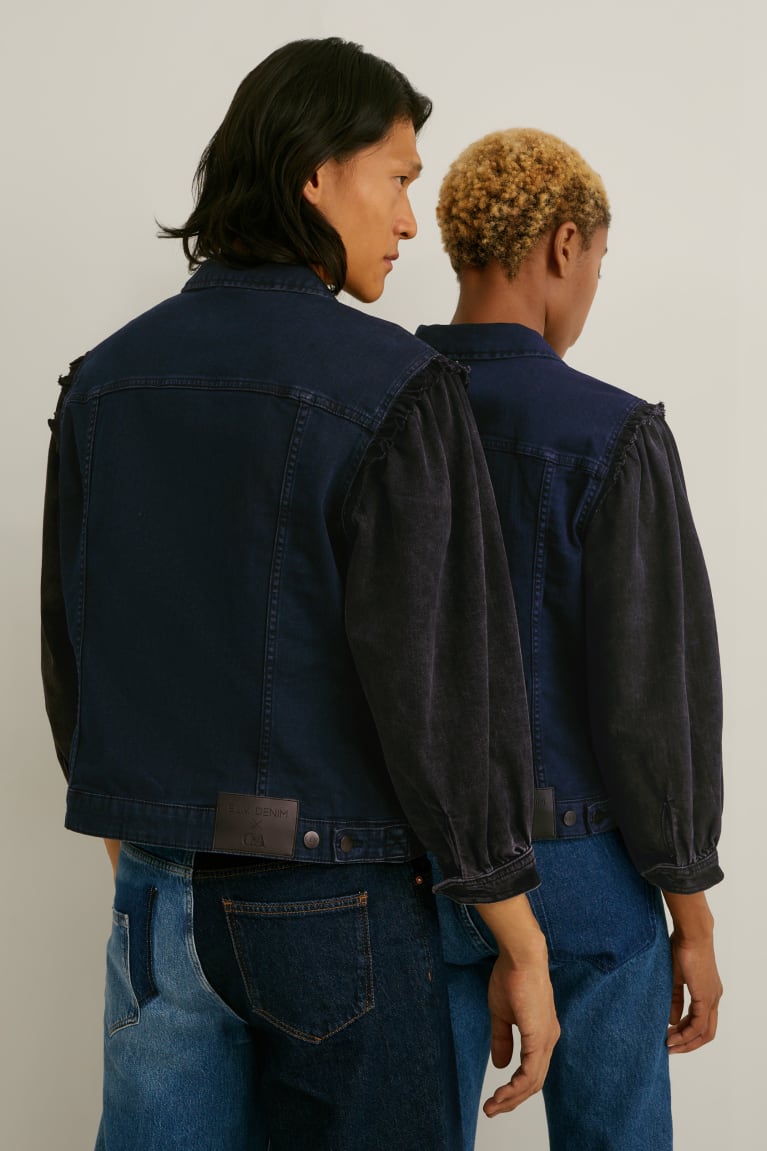 μπουφαν C&A E.L.V. Denim Denim Genderneutral Recycled μπλε σκούρο μπλε | NPHJOR-536