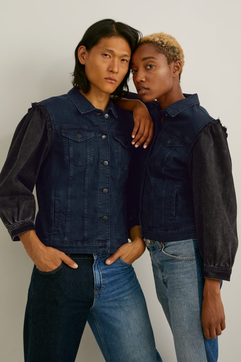 μπουφαν C&A E.L.V. Denim Denim Genderneutral Recycled μπλε σκούρο μπλε | NPHJOR-536