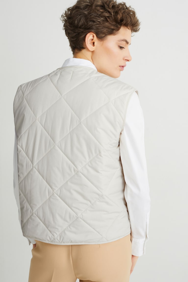 μπουφαν C&A Καπιτονέ Gilet With Recycled Polyester ασπρα | CNTRPQ-567