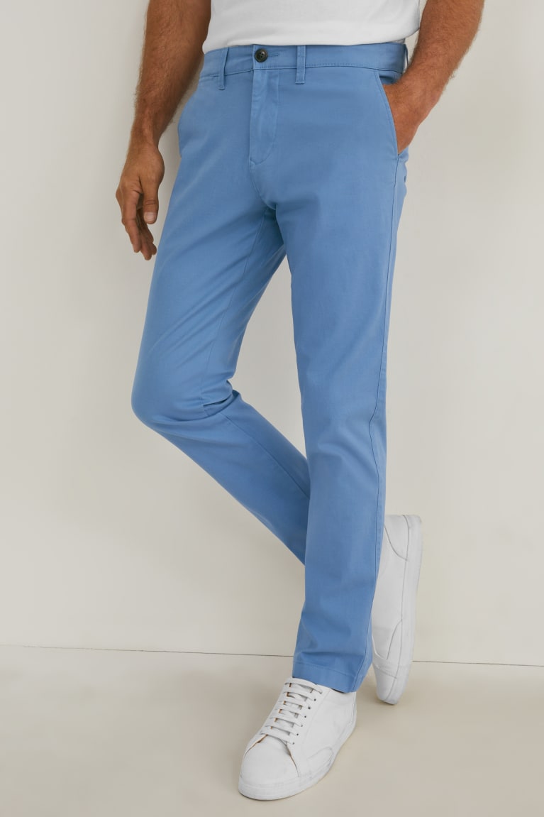 παντελόνι C&A Chinos Regular Fit Lycra® μπλε | VUHGSM-381