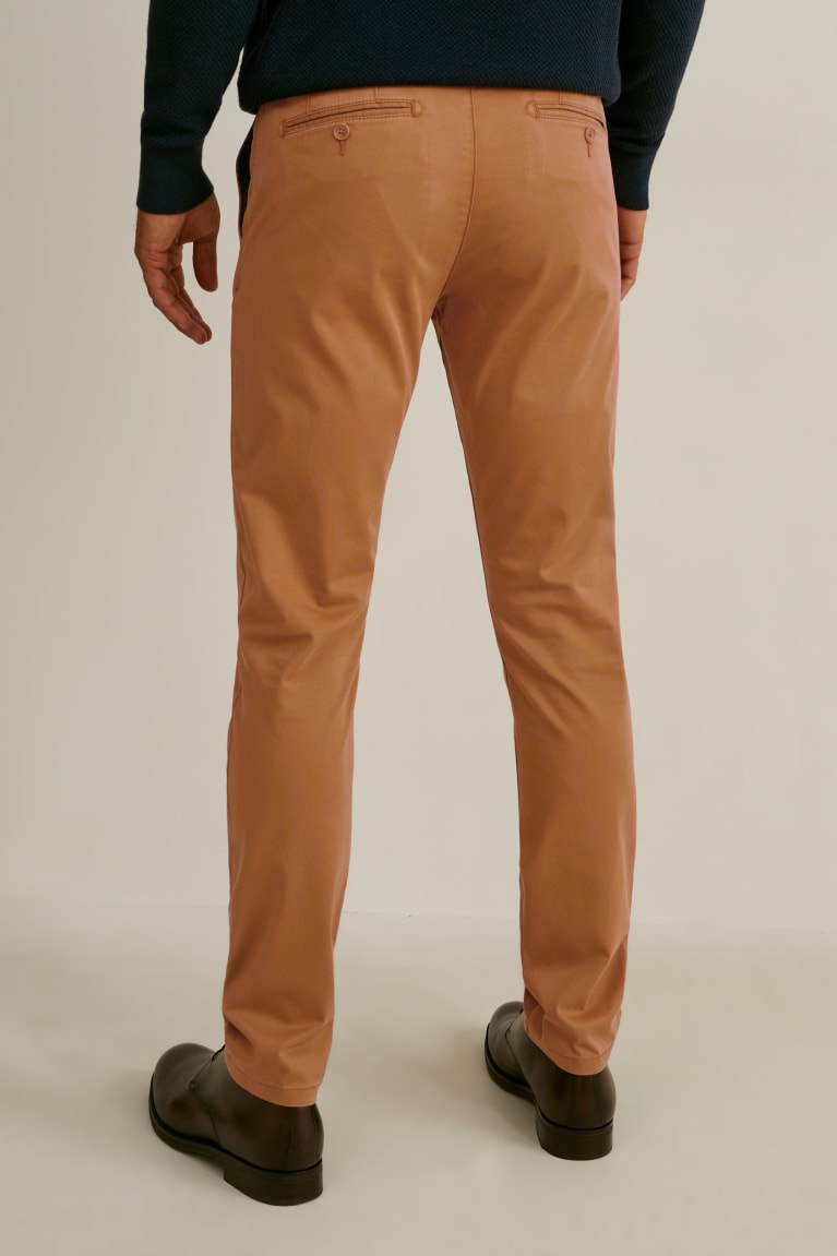 παντελόνι C&A Chinos Slim Fit Pima βαμβακερα Flex Lycra® Havanna | SUANIL-792