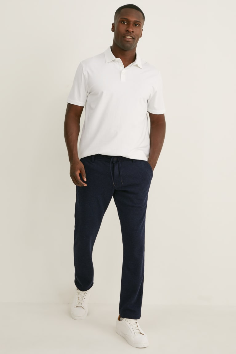 παντελόνι C&A Chinos Tapered Fit Flex Lycra® Recycled σκούρο μπλε | MBGADW-639