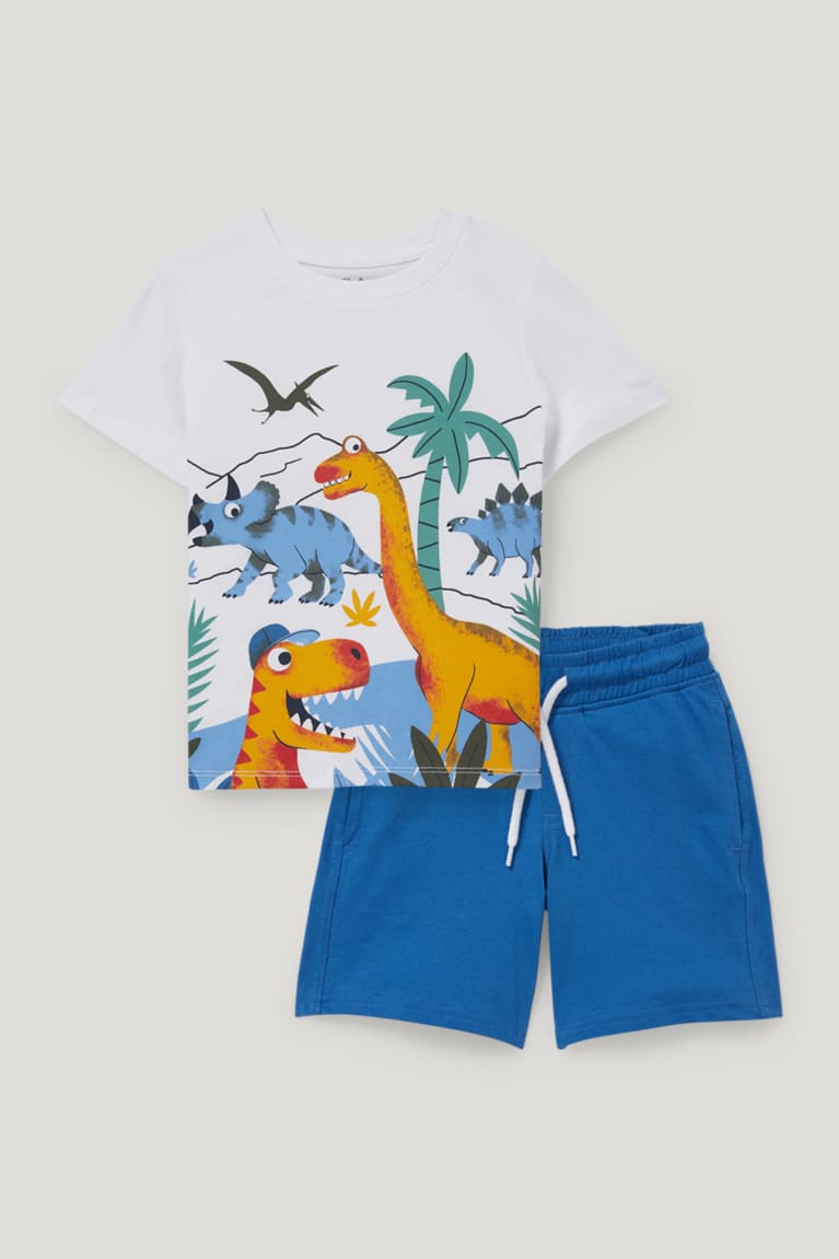 παντελόνι C&A Dinosaur Set Sleeve And 2 Piece ασπρα | MQZOKF-837