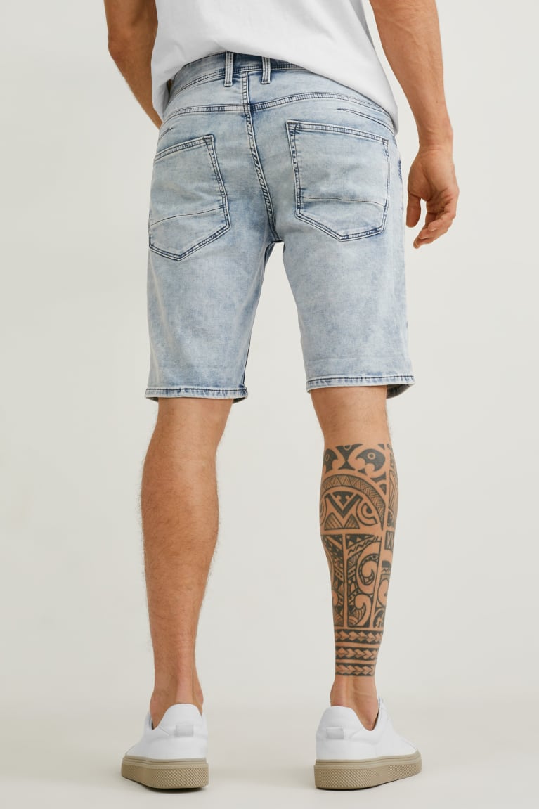 σορτσ C&A Denim Flex Jog Denim μπλε ανοιχτο μπλε | ETXPRM-602