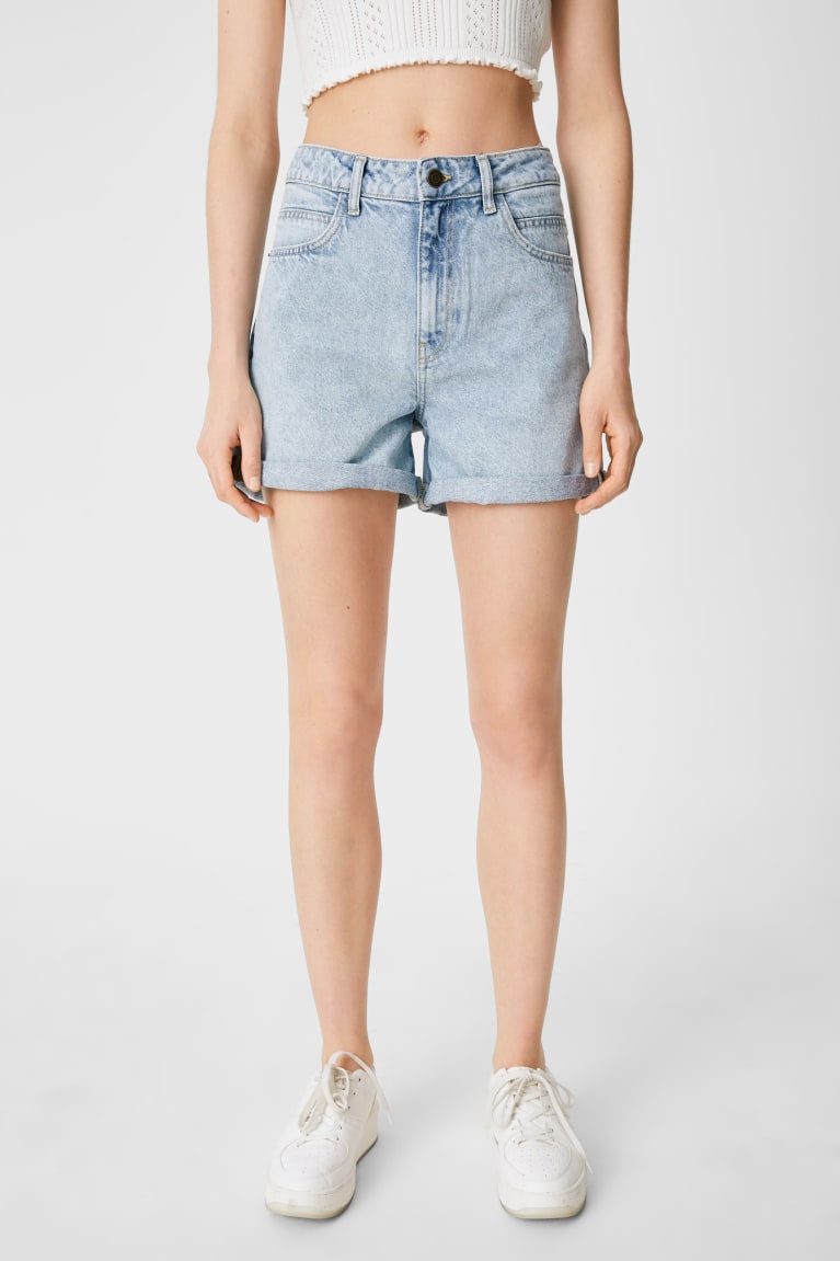 τζιν παντελονι C&A Denim High waist Recycled μπλε ανοιχτο μπλε | VNIYGW-295