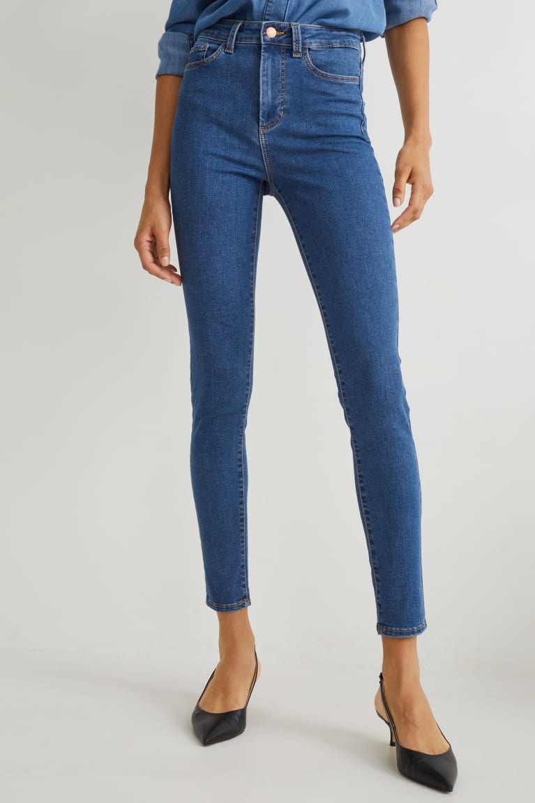 τζιν παντελονι C&A Jegging High waist Lycra® μπλε | LEVOTG-235