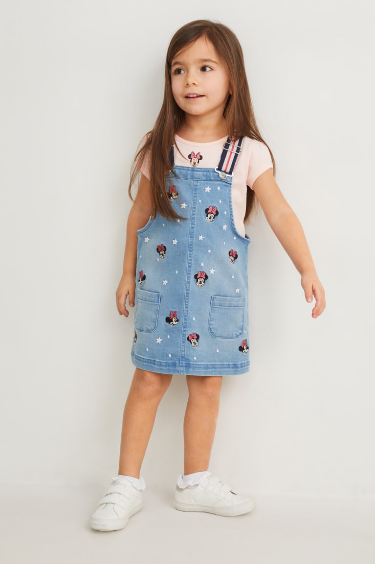 φορεμα C&A Minnie Mouse Set Sleeve And Pinafore 2 Piece μπλε ανοιχτο μπλε | BVLWMI-315