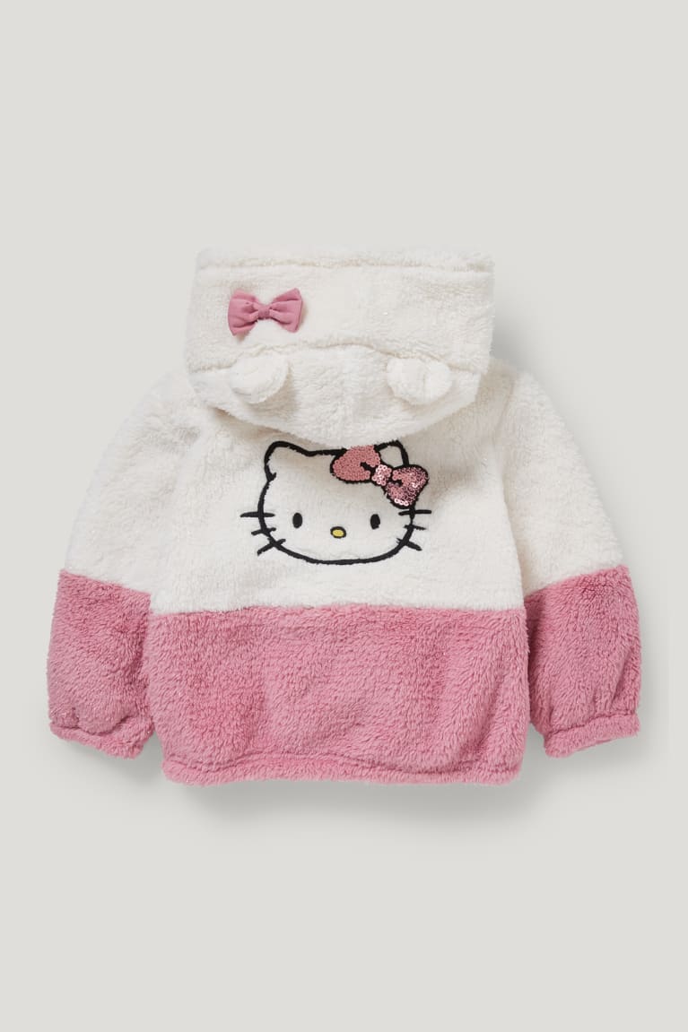 φουτερ με κουκουλα C&A Hello Kitty Teddy Fur With Hood ασπρα | JDSKXN-437