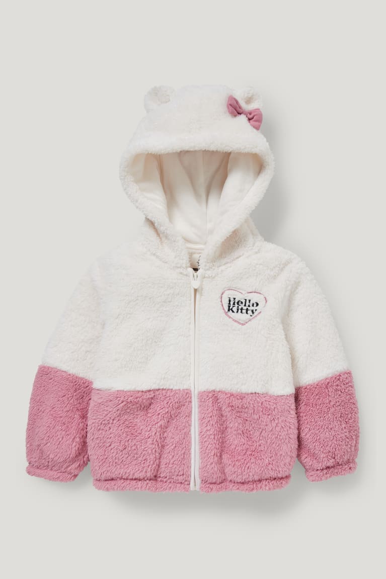 φουτερ με κουκουλα C&A Hello Kitty Teddy Fur With Hood ασπρα | WOFBCG-260